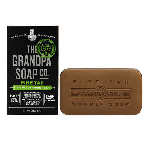 Grandpas Wonder Pine Lathers White Tar Bath Bar Soap, 3.25 Oz